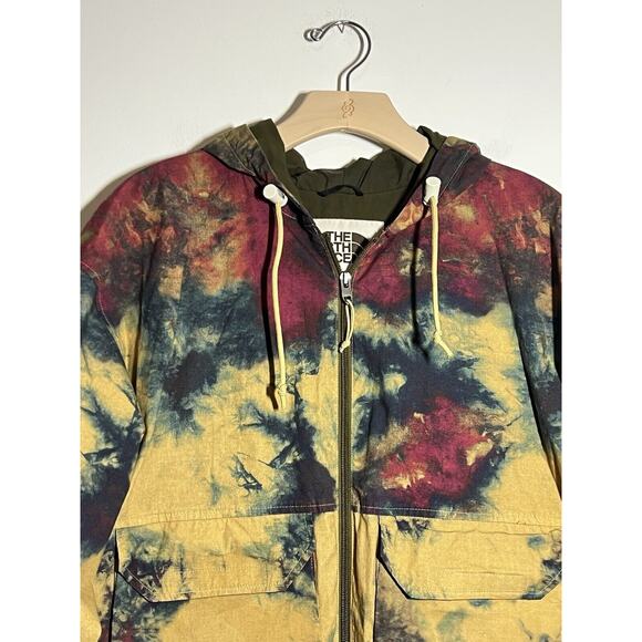 The North Face Women's EUC Tie Dye Printed Ripstop Wind Hoodie Jacket L Full Zip - Picture 5 of 7